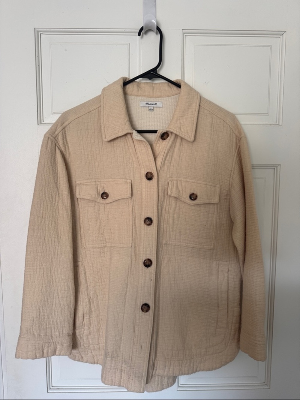 Madewell Cream Button-Up Utility overshirt